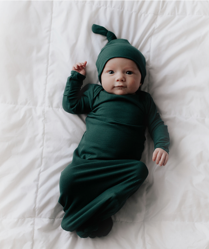 Forest Green Ribbed Gown
