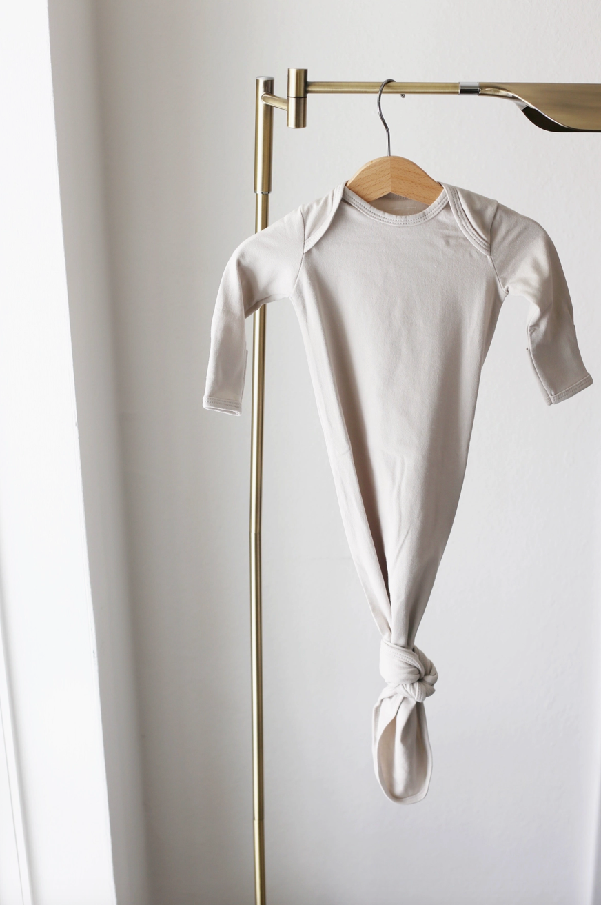 Cotton Knotted Gown - Oat