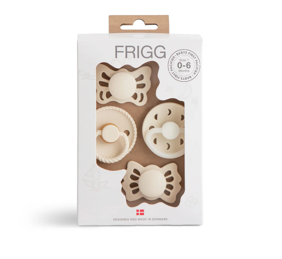 FRIGG Baby's First Pacifier 4 Pack - Moonlight Sailing (Cream)
