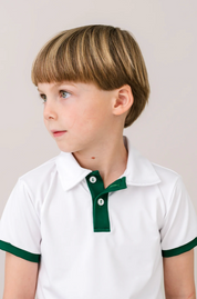 Parker Polo - Pure Coconut/Augusta Green