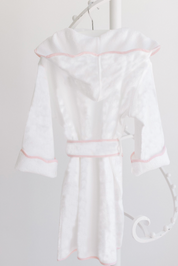 Bathrobe - White/Pink Stripe
