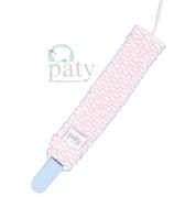 Diaper Set With Matching Paci Clip - Pink/Blue Trim