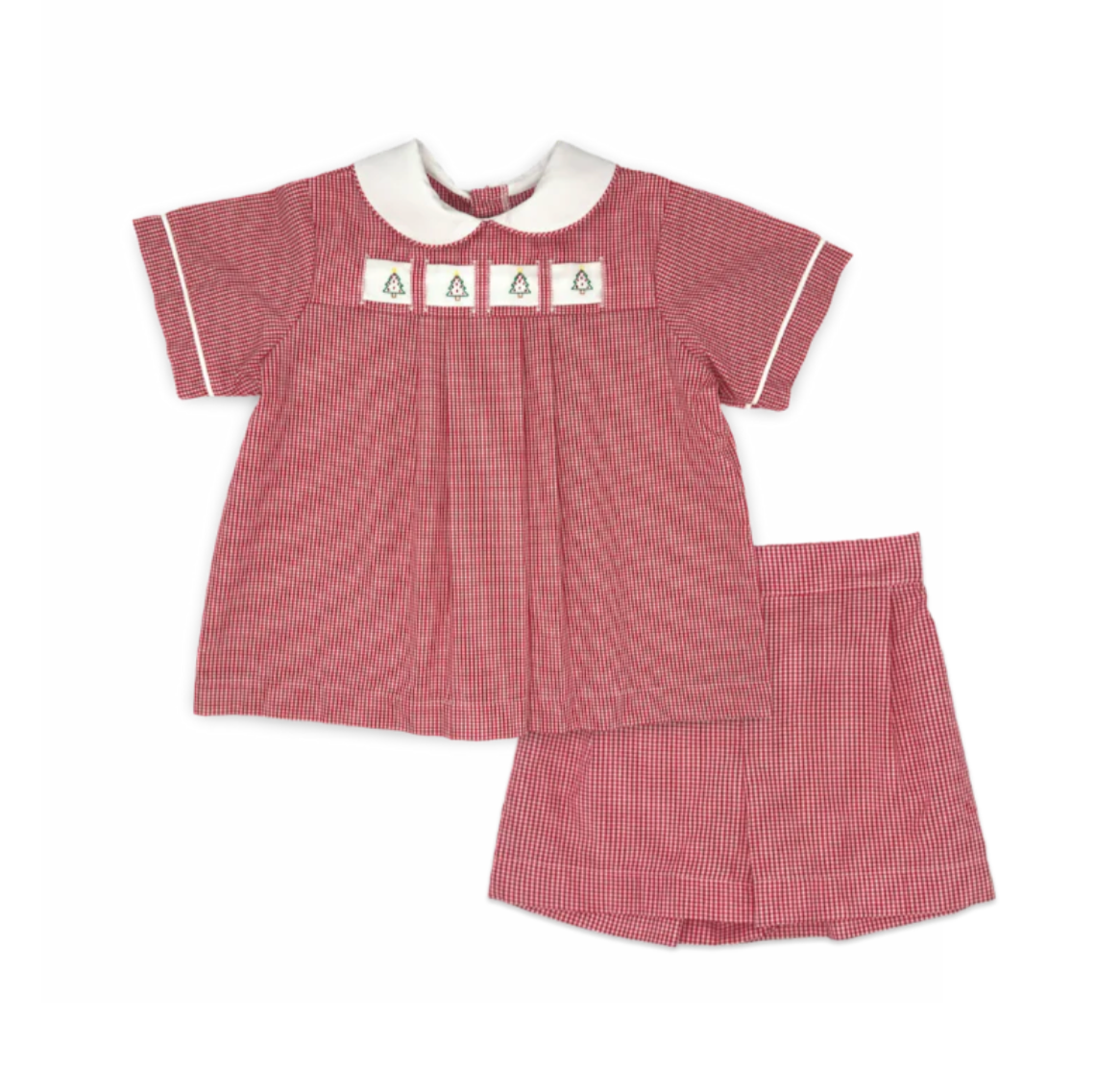 Noah Ribbon Short Set - Ridgeland Red Minigingham