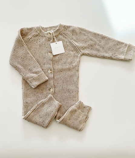 Chunky Playsuit - Oat Fleck