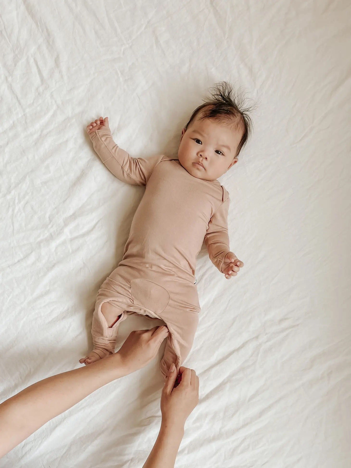 Cloud Convertible Romper Footie - Cinnamon