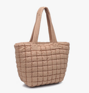 Puffer Nylon Tote - Nude