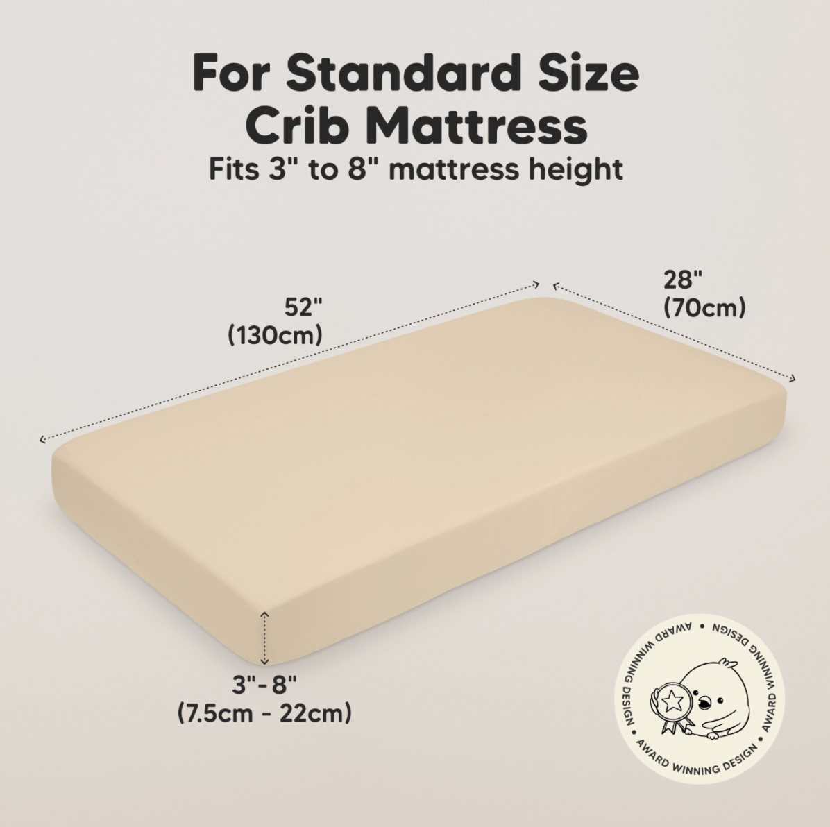 Isla Fitted Crib Sheet (2pk) - Khaki