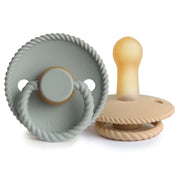 Frigg Rope Rubber Pacifier - Sage/Croissant (6-18)