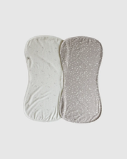 Bamboo Burp Cloth Set - Pebble/Moon Stars