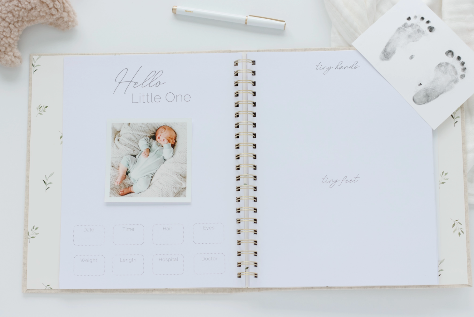 Baby Memory Book + Keepsake Box - Sand