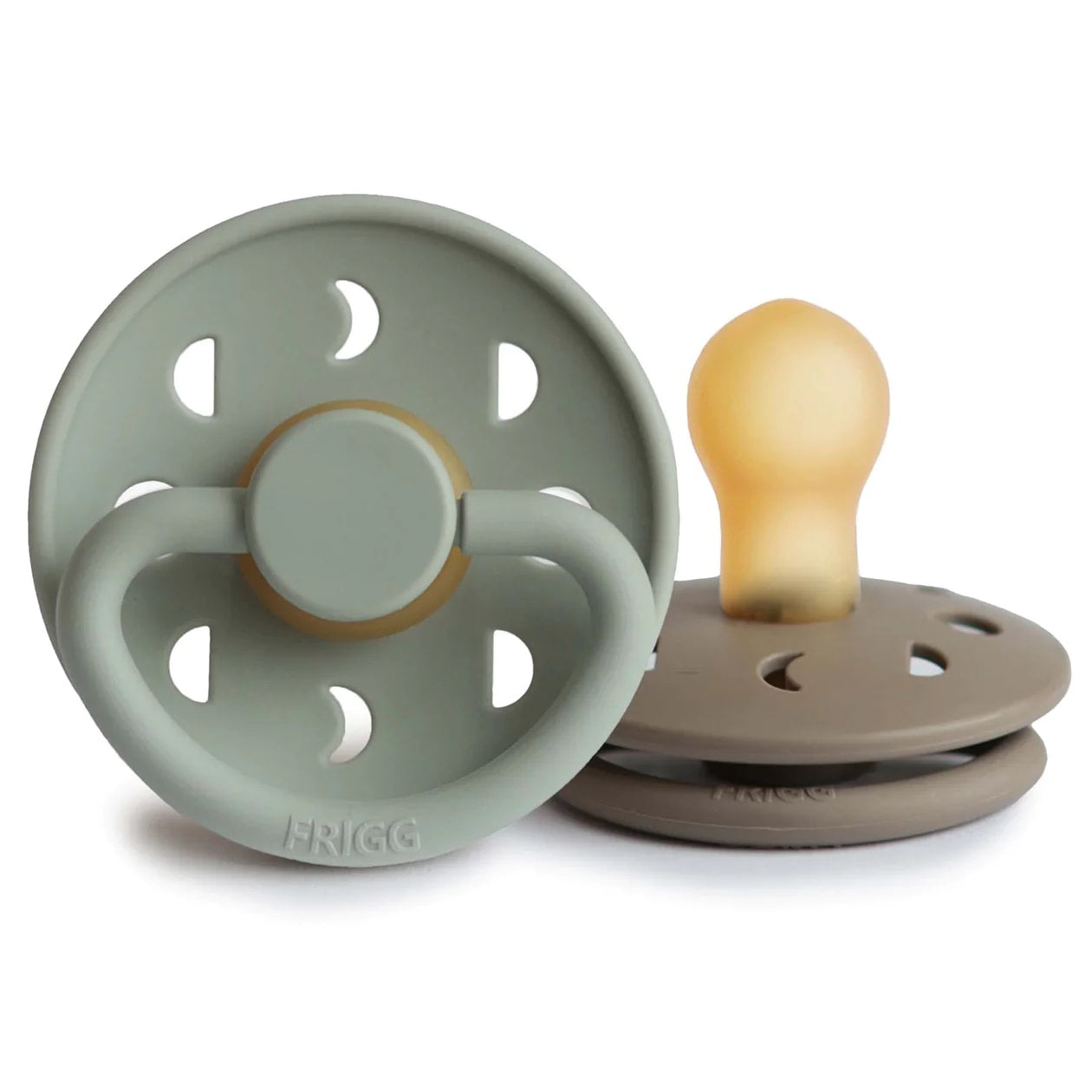 Frigg Moon Rubber Pacifier - Sage/Portobello (6-18m)