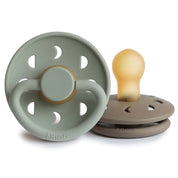 Frigg Moon Rubber Pacifier - Sage/Portobello (0-6m)