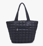 Puffer Nylon Tote - Black