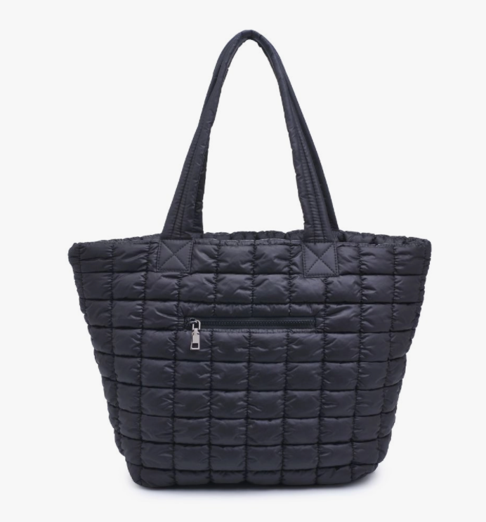 Puffer Nylon Tote - Black