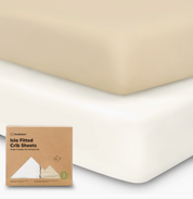 Isla Fitted Crib Sheet (2pk) - Khaki