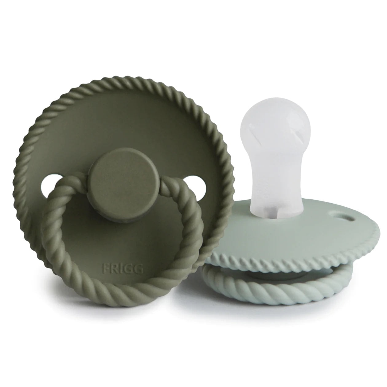 Frigg Rope Silicone Pacifier - Olive/Sage (0-6m)