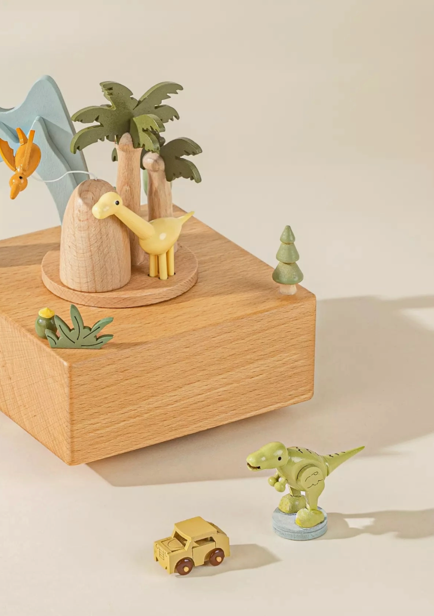Wooden Music Box - Dinosaurs