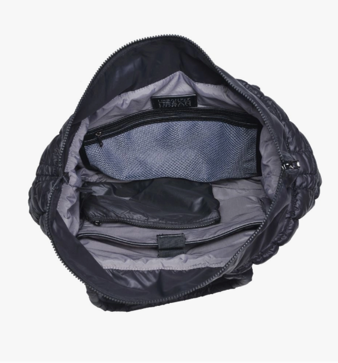 Puffer Nylon Tote - Black