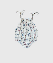 Tie Smocked Bodysuit - USA Flag