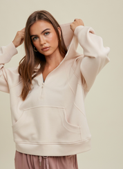 Scuba Half Zip Pullover - Ecru