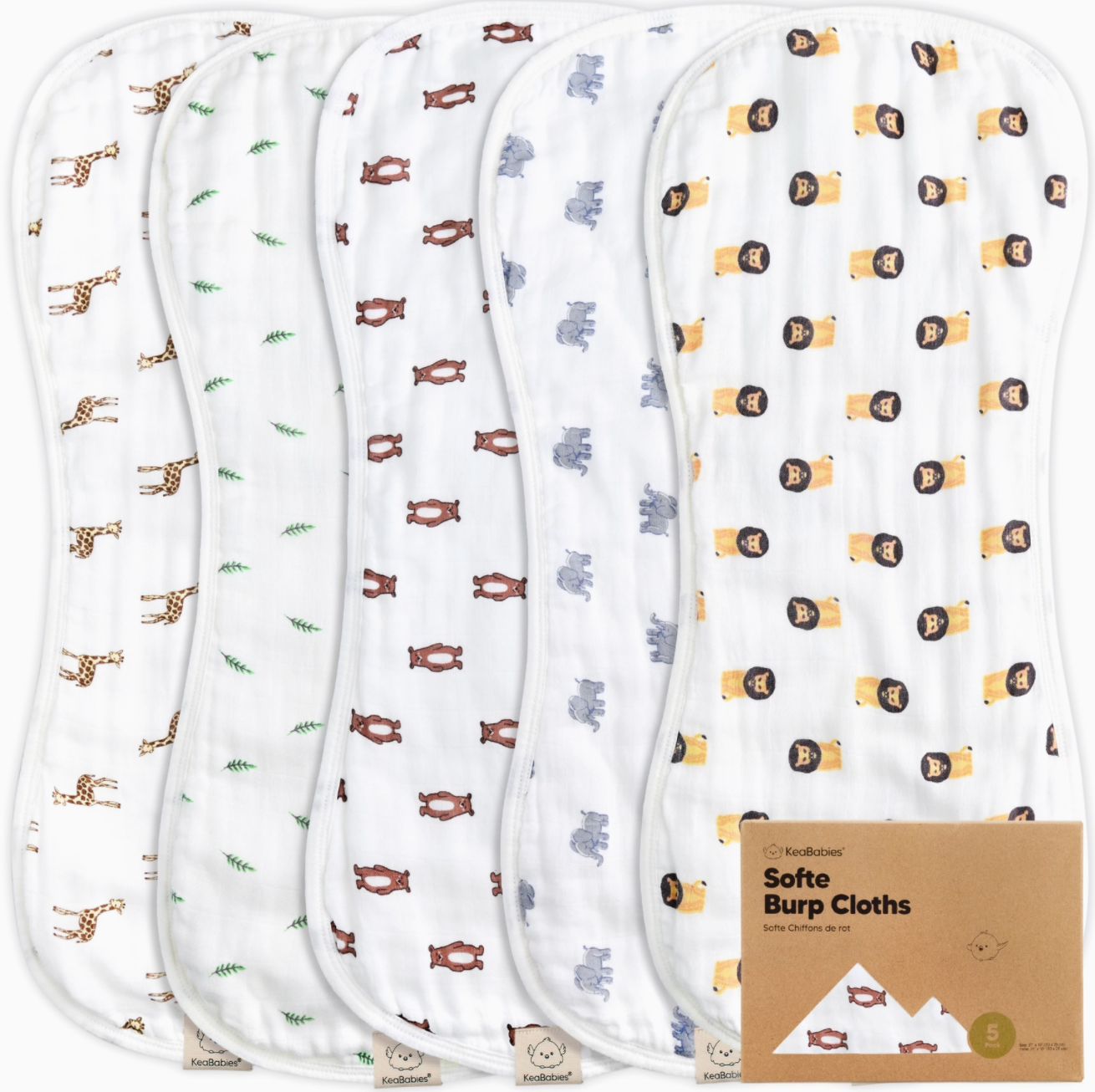 Softe Burp Cloths (5 pk) - Wild