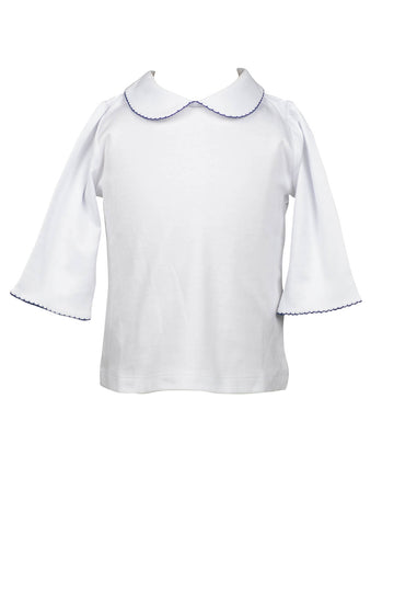 Proper Peony ¾ Sleeve Shirt With Navy