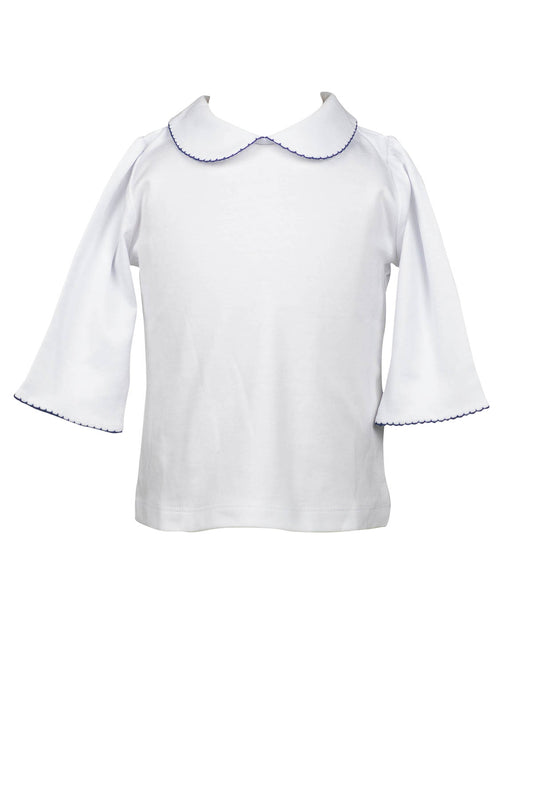 Proper Peony ¾ Sleeve Shirt With Navy