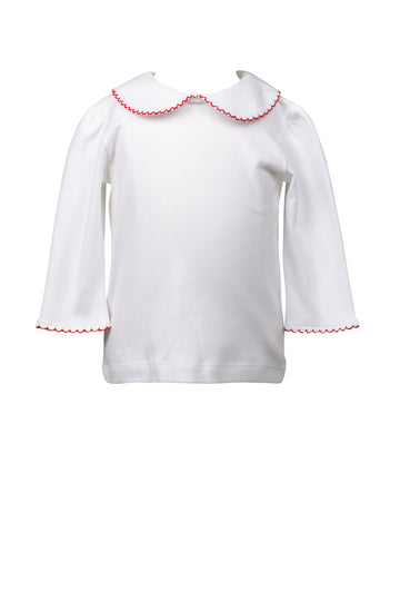 Proper Peony ¾ Sleeve Shirt With Red