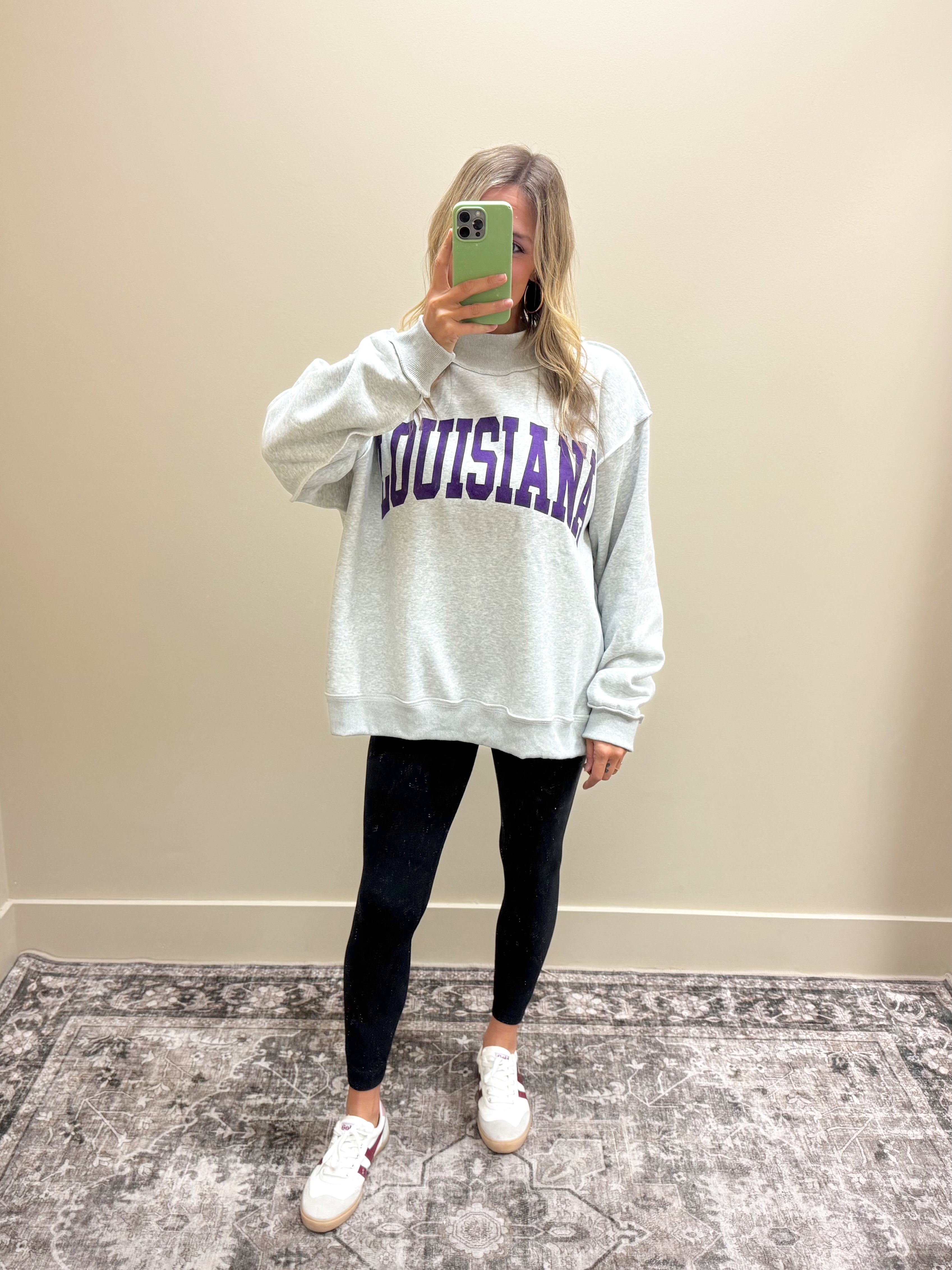 Game Day Reversible Mock Neck Sweatshirt - Lsu