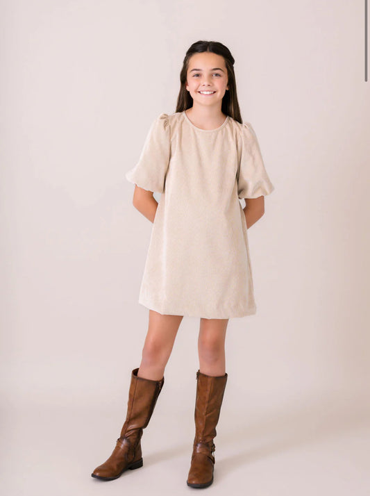 Hallie Dress - Alexandria Khaki Corduroy