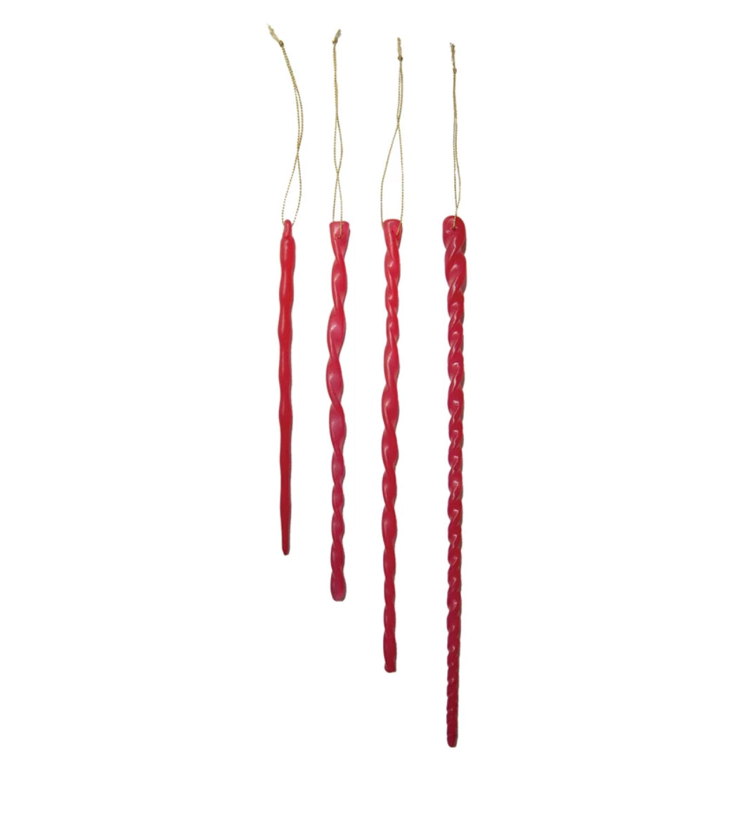 Handmade Glass Icicle Ornament (set of 4)