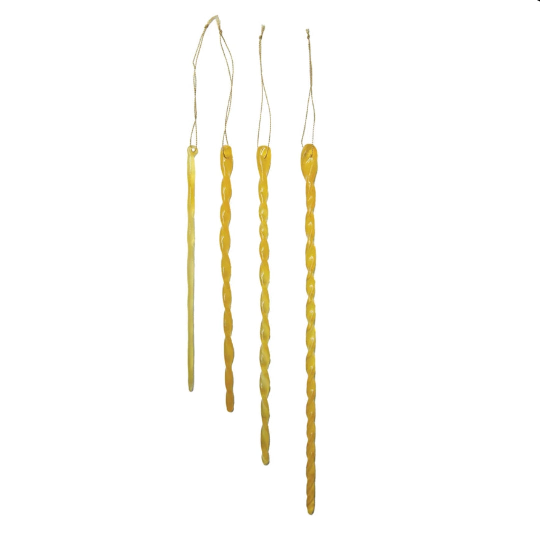 Handmade Glass Icicle Ornament (set of 4)