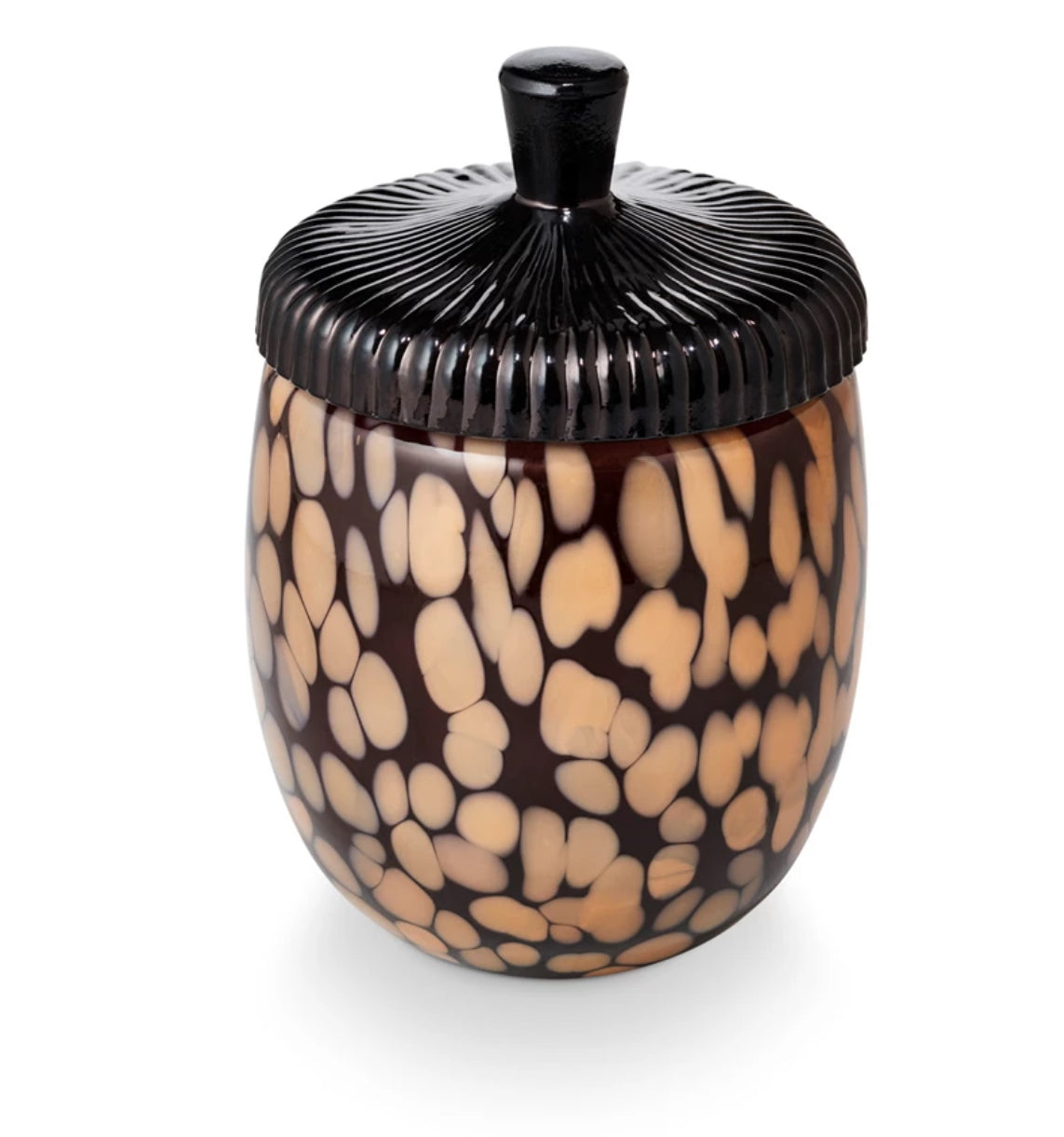 Midnight Pumpkin Glass Acorn Candle