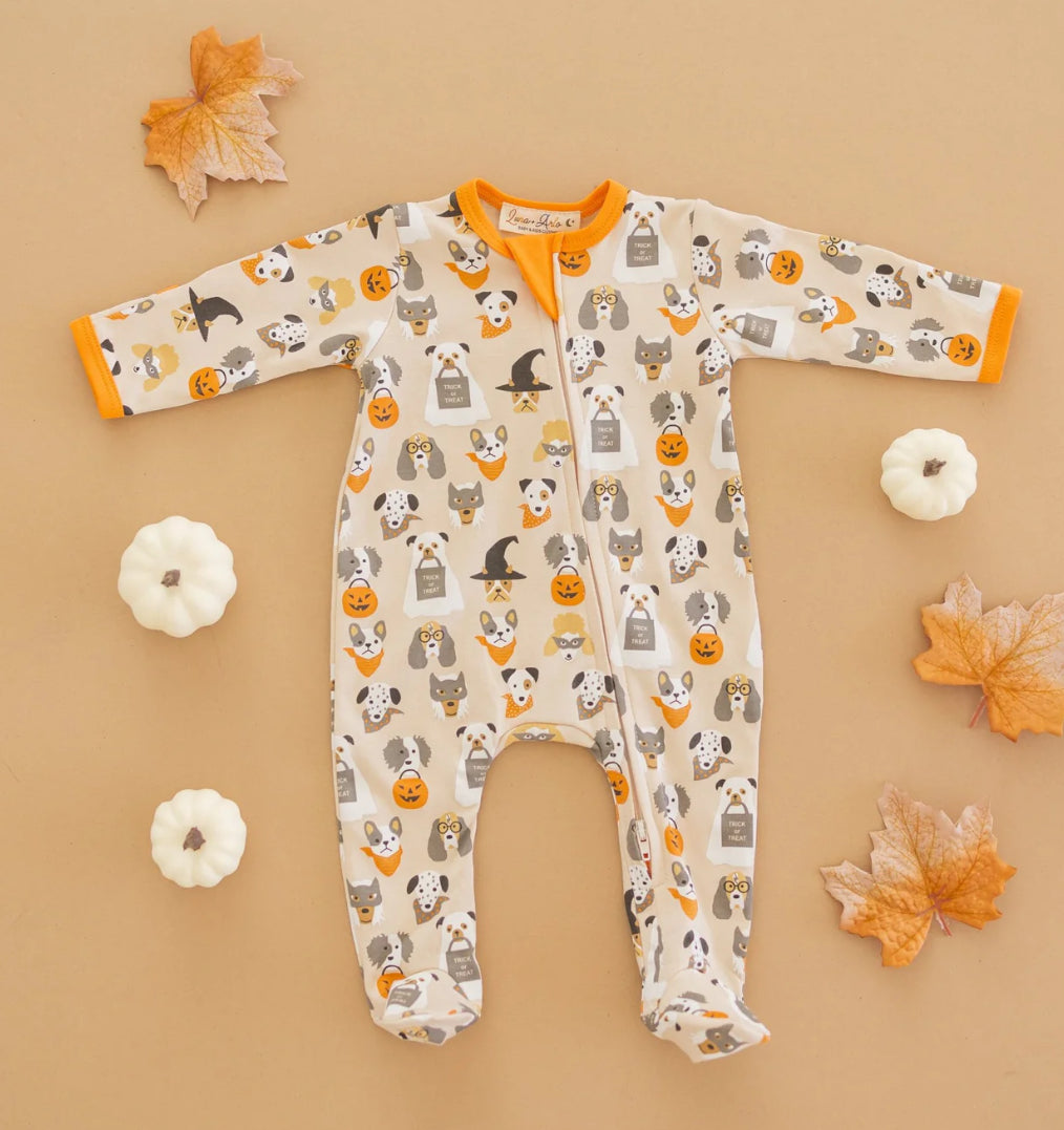 Halloween Hound Footie Pajamas - Driftwood