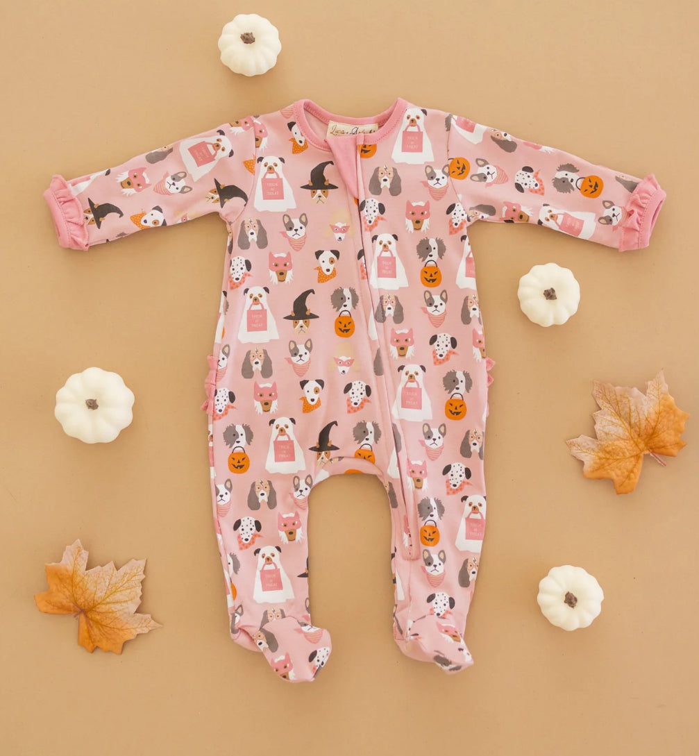 Halloween Hound Footie Pajamas - Dusty Rose