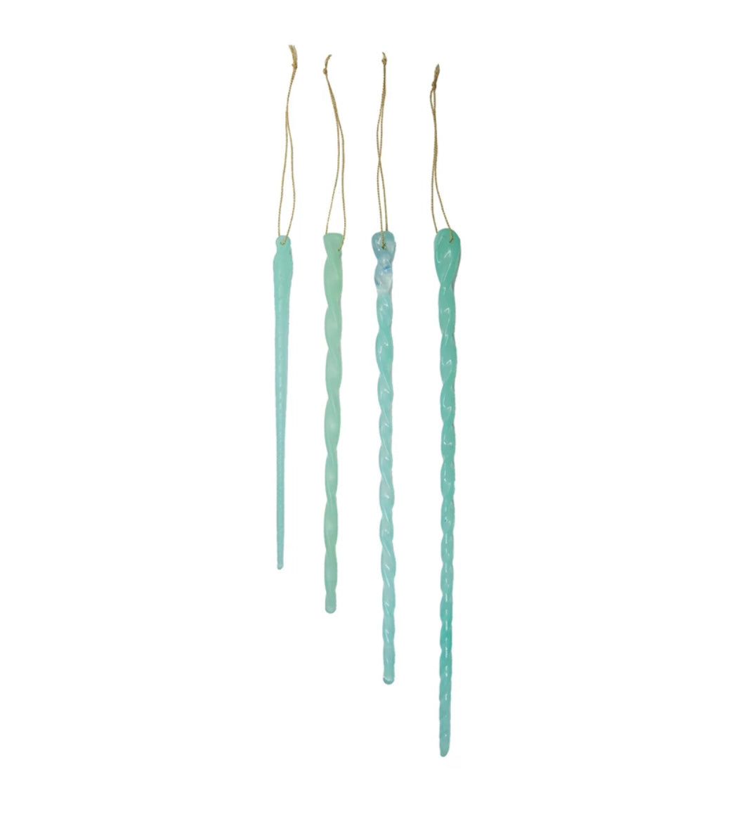 Handmade Glass Icicle Ornament (set of 4)