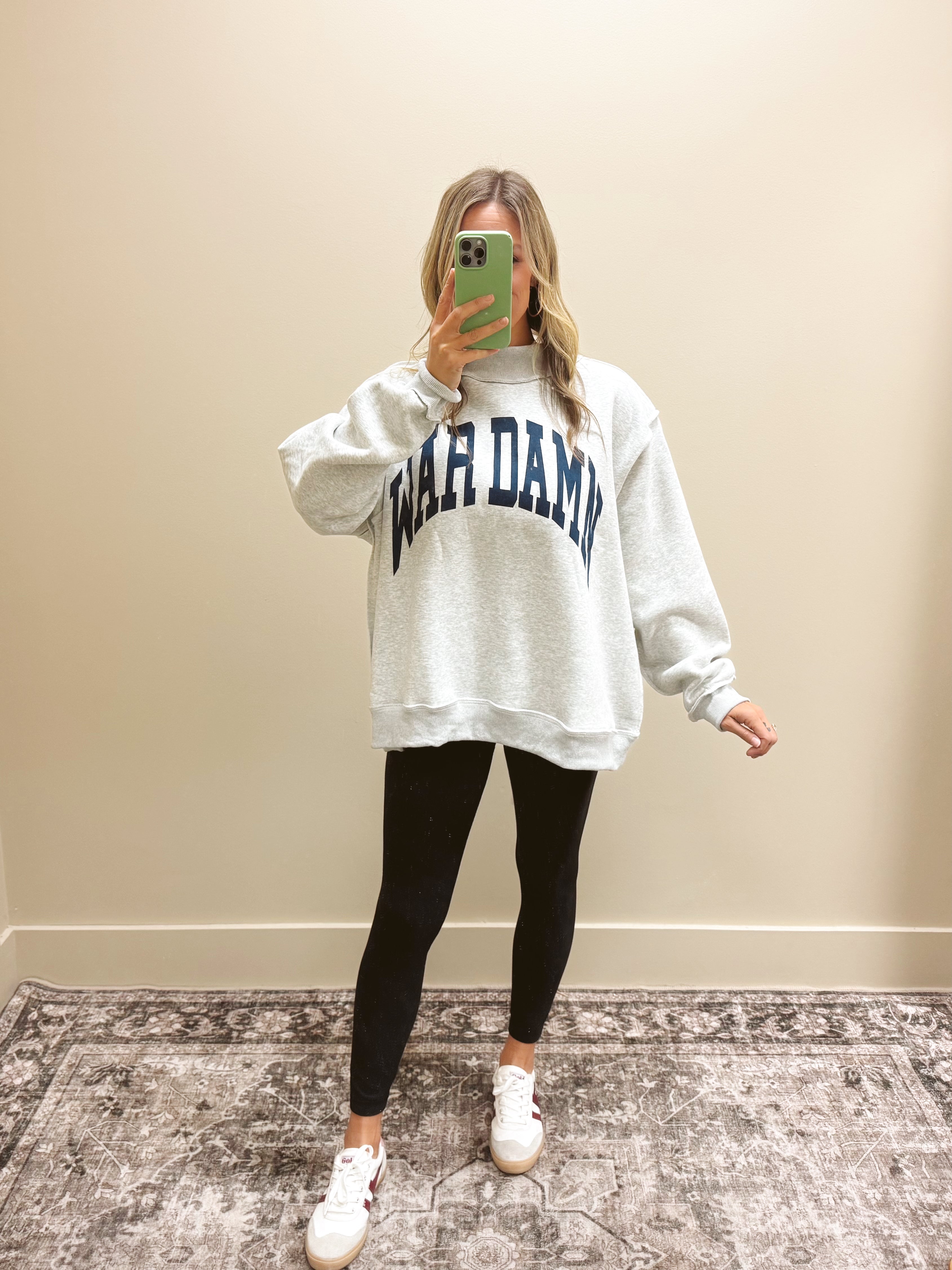 Game Day Reversible Mock Neck Sweatshirt - Auburn