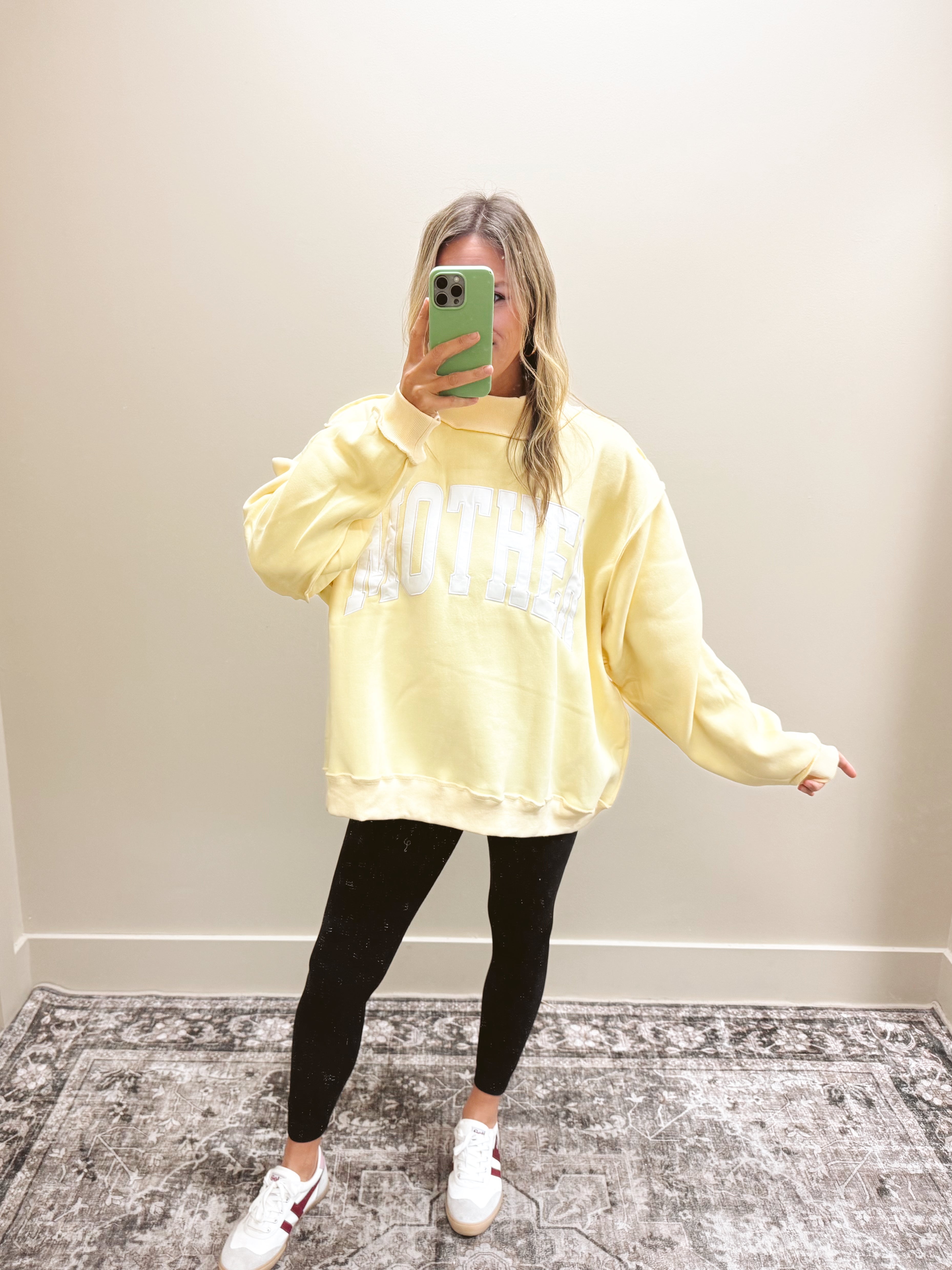 Mother Mock Neck Embroidered Sweatshirt