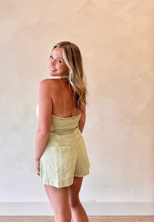 Courtney Romper - Pistachio