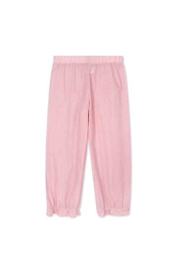 Gloria Gathered Pant - Polite Pink Minigingham