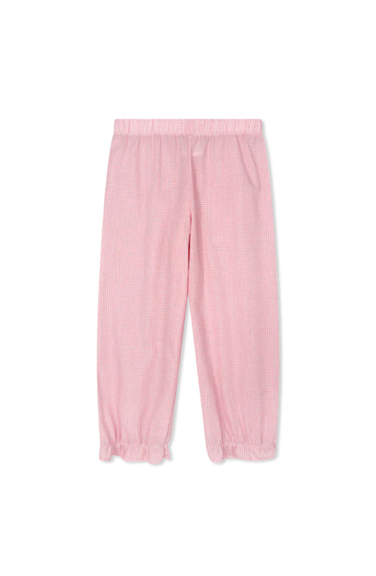 Gloria Gathered Pant - Polite Pink Minigingham