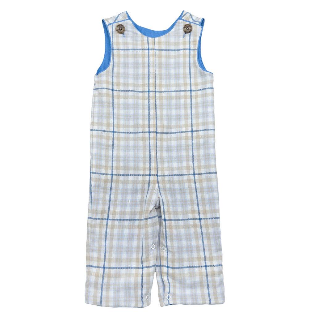 Rivers Reversible Longall - Khaki/Blue Plaid