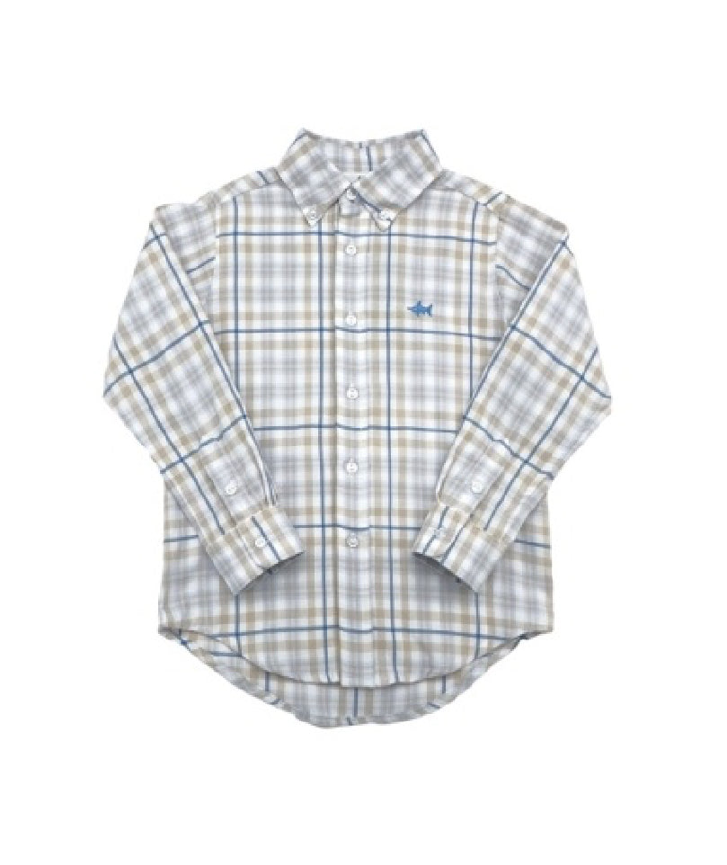 Carter Oxford Shirt - Khaki/Blue Plaid