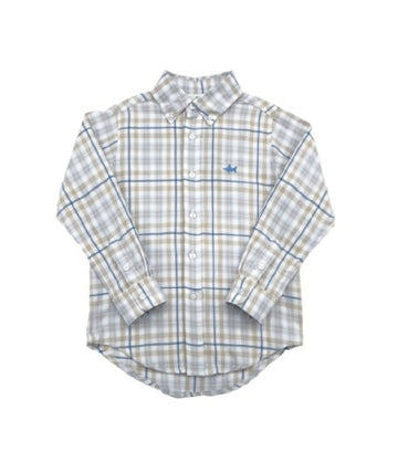 Carter Oxford Shirt - Khaki/Blue Plaid