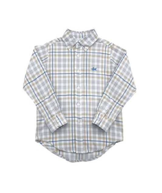 Carter Oxford Shirt - Khaki/Blue Plaid
