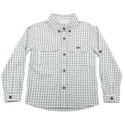 Flagler Fishing Shirt - White/Olive Plaid