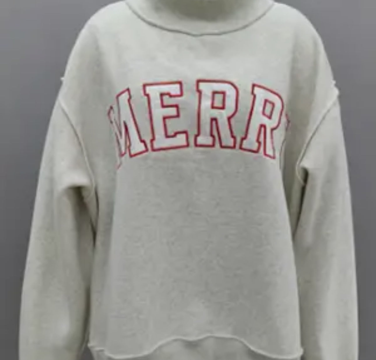 Merry Embroidered Mock Neck Sweatshirt PREORDER