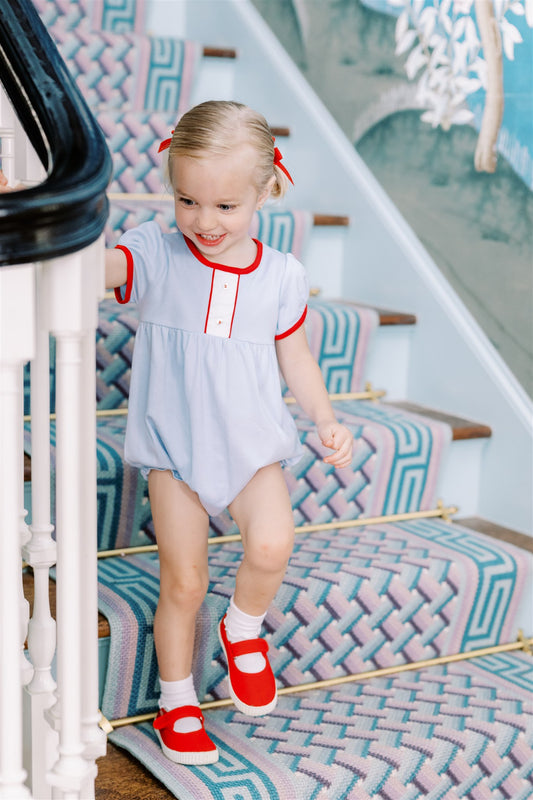 Proper Peony Light Blue With Red Girl Bubble