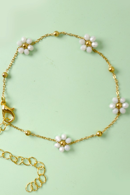 Summer Flower Bracelet - White