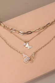 Layered Butterfly Necklace